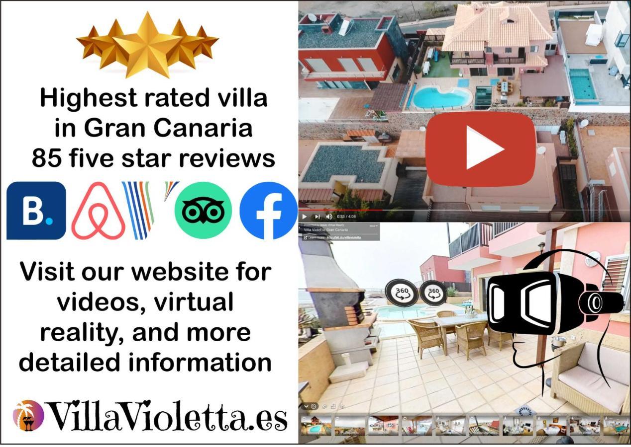 Luxury 5 Star Villa Violetta With Amazing Sea View, Jacuzzi And Heated Pool San Agustín 外观 照片